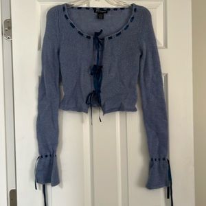 Mohair cardigan with ties